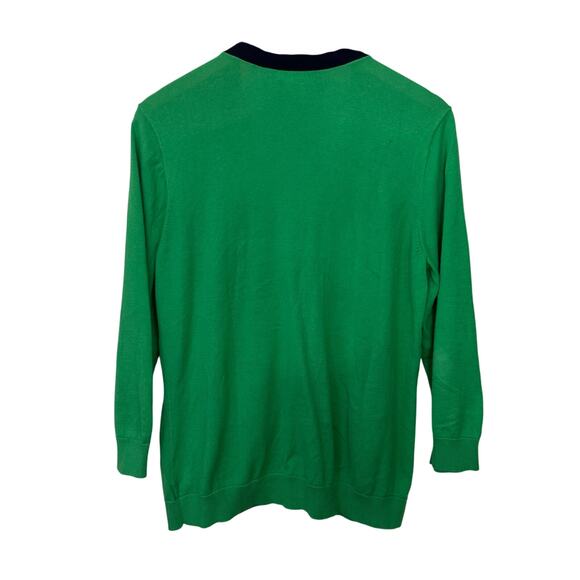 Chaps Ralph Lauren Cardigan Sweater Womens Size XL Green Blue Button Up Nautical - Picture 4 of 7
